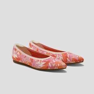 VIVAIA Aria 5 Pointed Toe Flats Tropical Floral Knit Size EU 39.5